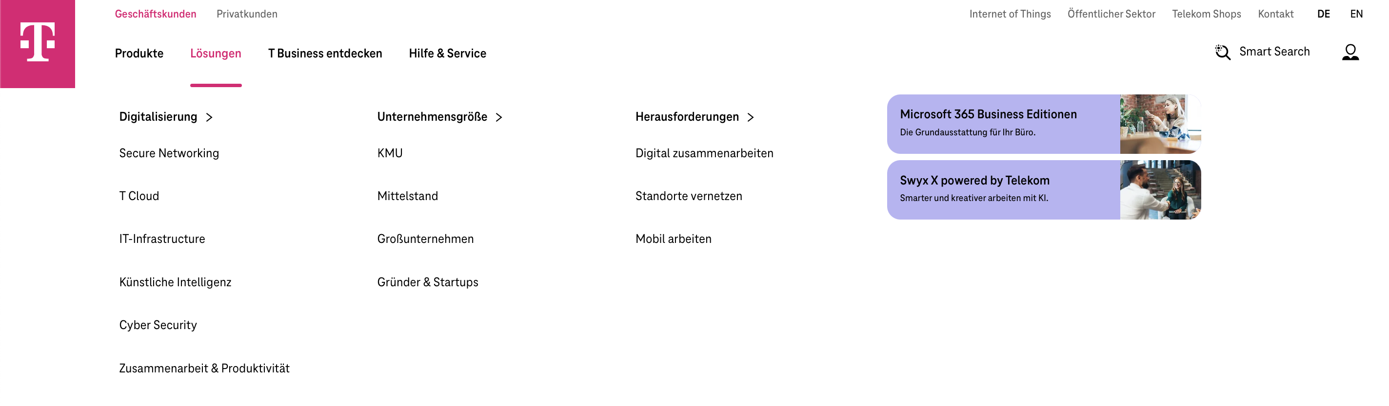 Navigation – Mega-Menü Lösungen